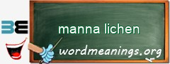WordMeaning blackboard for manna lichen